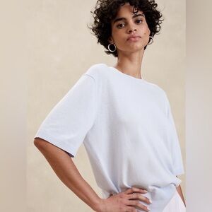 NWT Banana Republic Factory SHORT SLEEVE FOREVER SWEATER